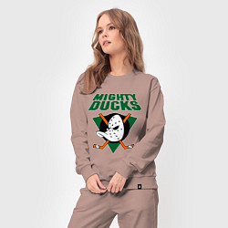 Костюм хлопковый женский Anaheim Mighty Ducks, цвет: пыльно-розовый — фото 2