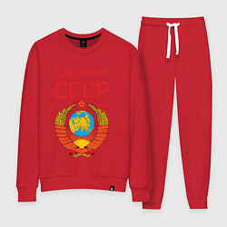 Костюм хлопковый женский Сделано в СССР, цвет: красный