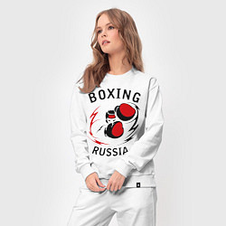 Костюм хлопковый женский Boxing Russia Forever, цвет: белый — фото 2