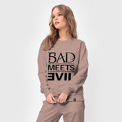 Костюм хлопковый женский Bad Meets Evil, цвет: пыльно-розовый — фото 2