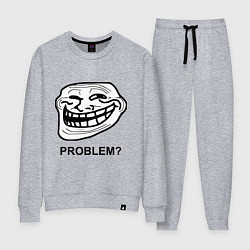 Костюм хлопковый женский Trollface. Problem? Проблемы?, цвет: меланж