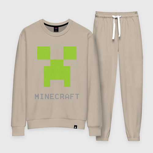 Женский костюм Minecraft logo grey / Миндальный – фото 1