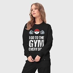 Костюм хлопковый женский Gym Everyday, цвет: черный — фото 2