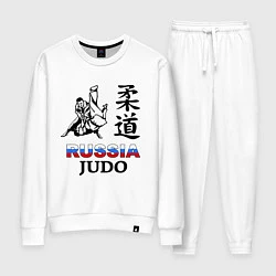 Костюм хлопковый женский Russia Judo, цвет: белый