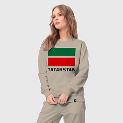 Костюм хлопковый женский Флаг Татарстана, цвет: миндальный — фото 2