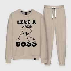 Костюм хлопковый женский Like a boss, цвет: миндальный