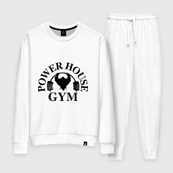 Костюм хлопковый женский Power House Gym, цвет: белый