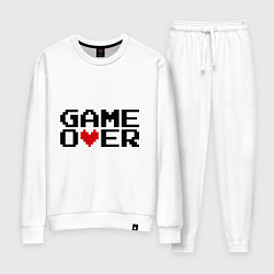 Костюм хлопковый женский Game over 8 bit, цвет: белый