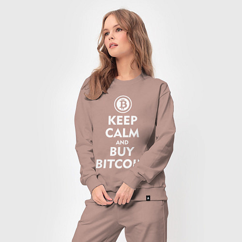 Женский костюм Keep Calm & Buy Bitcoin / Пыльно-розовый – фото 3