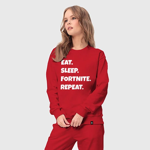 Женский костюм Eat Sleep Fortnite Repeat / Красный – фото 3