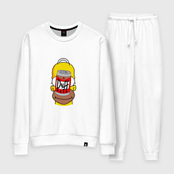 Костюм хлопковый женский Duff Homer, цвет: белый