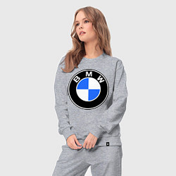Костюм хлопковый женский Logo BMW, цвет: меланж — фото 2