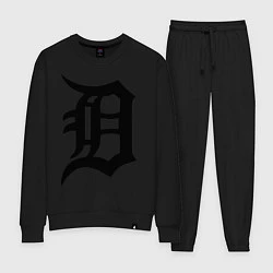 Костюм хлопковый женский Detroit Tigers, цвет: черный