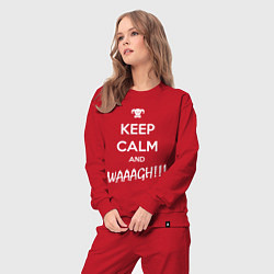 Костюм хлопковый женский Keep Calm & WAAAGH, цвет: красный — фото 2