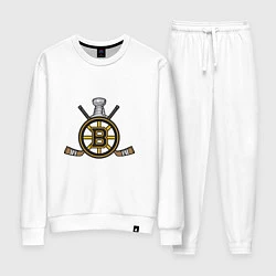 Костюм хлопковый женский Boston Bruins Hockey, цвет: белый