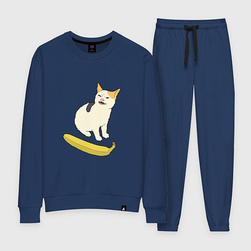 Женский костюм Cat no banana meme / Тёмно-синий – фото 1