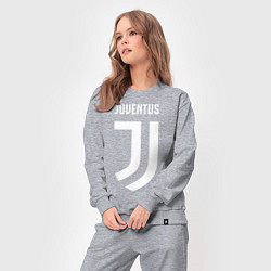 Костюм хлопковый женский FC Juventus, цвет: меланж — фото 2