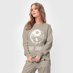 Костюм хлопковый женский Find Balance, цвет: миндальный — фото 2