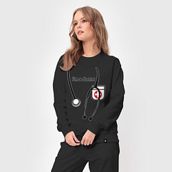 Костюм хлопковый женский I m doctor, цвет: черный — фото 2