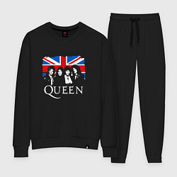 Костюм хлопковый женский Queen UK, цвет: черный