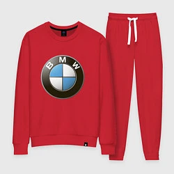 Костюм хлопковый женский BMW, цвет: красный
