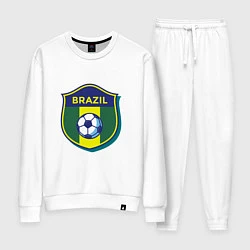 Костюм хлопковый женский Brazil Football, цвет: белый