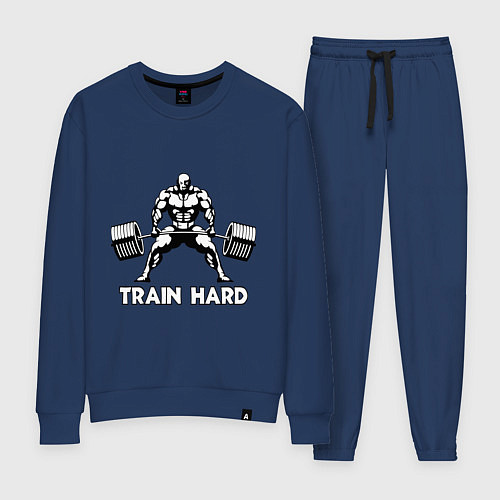 Женский костюм Train hard тренируйся усердно / Тёмно-синий – фото 1