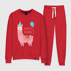 Костюм хлопковый женский Party Llama, цвет: красный