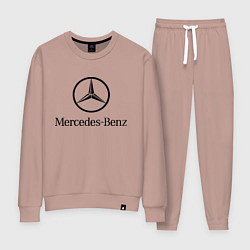 Костюм хлопковый женский Logo Mercedes-Benz, цвет: пыльно-розовый