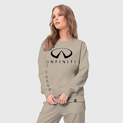 Костюм хлопковый женский Infiniti logo, цвет: миндальный — фото 2