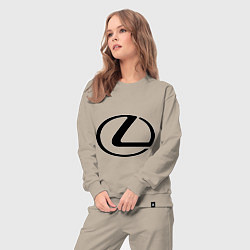 Костюм хлопковый женский Logo lexus, цвет: миндальный — фото 2