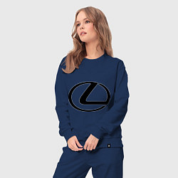 Костюм хлопковый женский Logo lexus, цвет: тёмно-синий — фото 2