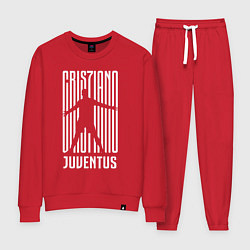 Костюм хлопковый женский Cris7iano Juventus, цвет: красный