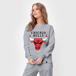 Костюм хлопковый женский Chicago Bulls, цвет: меланж — фото 2