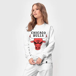 Костюм хлопковый женский Chicago Bulls, цвет: белый — фото 2
