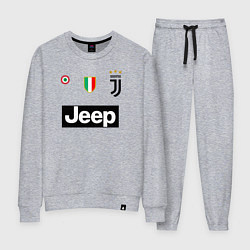 Костюм хлопковый женский FC Juventus, цвет: меланж
