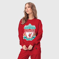 Костюм хлопковый женский Liverpool FC, цвет: красный — фото 2