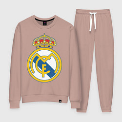 Костюм хлопковый женский Real Madrid FC, цвет: пыльно-розовый