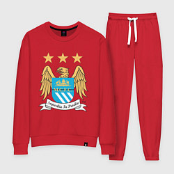 Костюм хлопковый женский Manchester City FC, цвет: красный