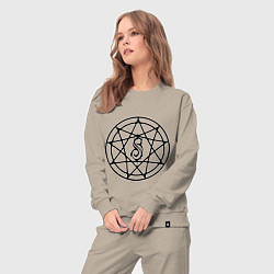 Костюм хлопковый женский Slipknot Pentagram, цвет: миндальный — фото 2