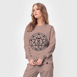 Костюм хлопковый женский Slipknot Pentagram, цвет: пыльно-розовый — фото 2