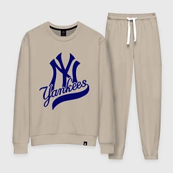 Костюм хлопковый женский NY - Yankees, цвет: миндальный
