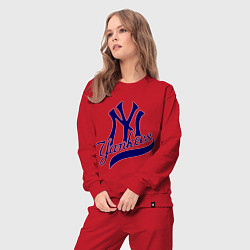 Костюм хлопковый женский NY - Yankees, цвет: красный — фото 2