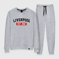 Костюм хлопковый женский FC Liverpool Est. 1892, цвет: меланж