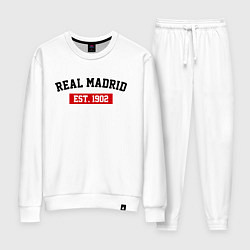 Костюм хлопковый женский FC Real Madrid Est. 1902, цвет: белый