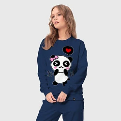 Костюм хлопковый женский Panda girl, цвет: тёмно-синий — фото 2