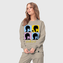 Костюм хлопковый женский The Beatles: pop-art, цвет: миндальный — фото 2