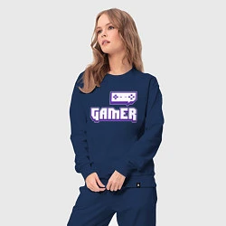 Костюм хлопковый женский Twitch Gamer, цвет: тёмно-синий — фото 2