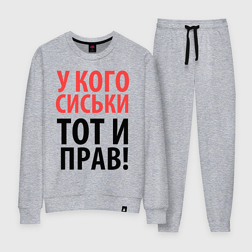 Женский костюм Прав тот, у кого сиськи / Меланж – фото 1
