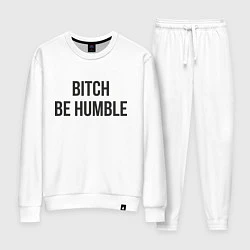 Костюм хлопковый женский Bitch Be Humble, цвет: белый